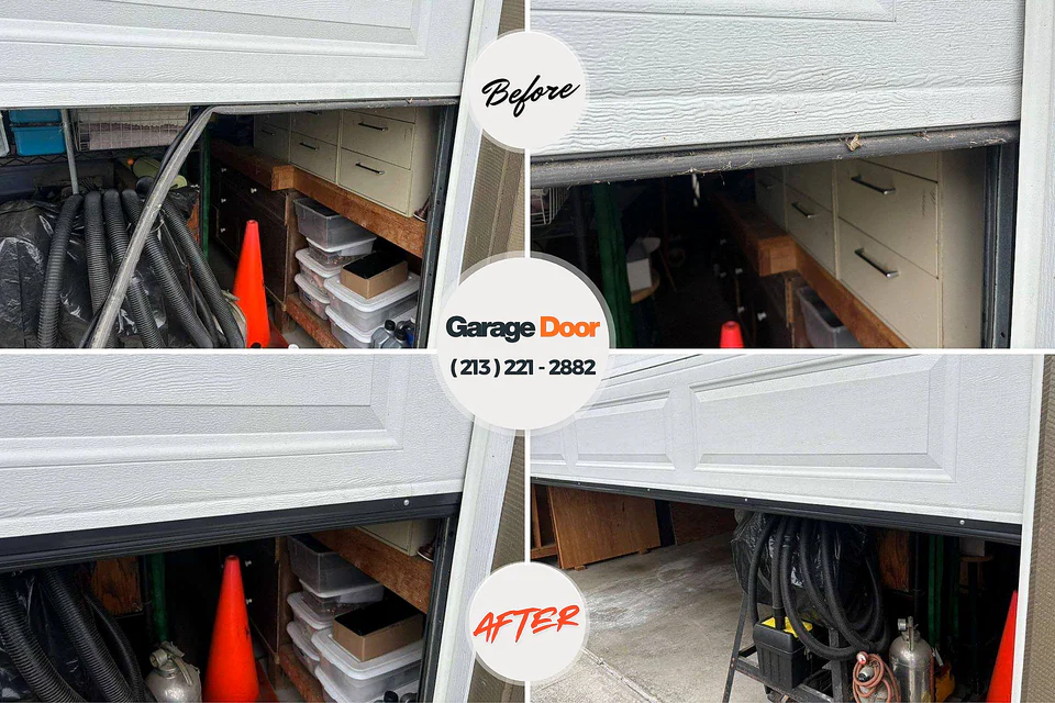 Before and after: garage door repair Highlands, NJ